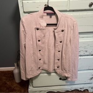 Tommy Hilfiger Tan Striped Women's Blazker Jacket. Size large.